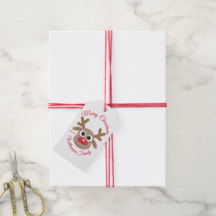 Niedlicher Weihnachtsbaum Roter Skriptname Weiß Geschenkanhänger