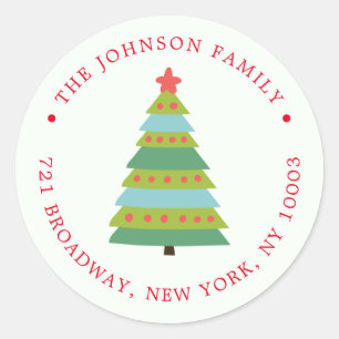 Niedlicher Weihnachtsbaum Rücksendeadresse Sticker