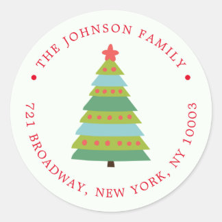 Niedlicher Weihnachtsbaum Rücksendeadresse Sticker
