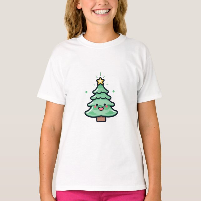 Niedlicher Weihnachtsbaum T-Shirt (Vorderseite)