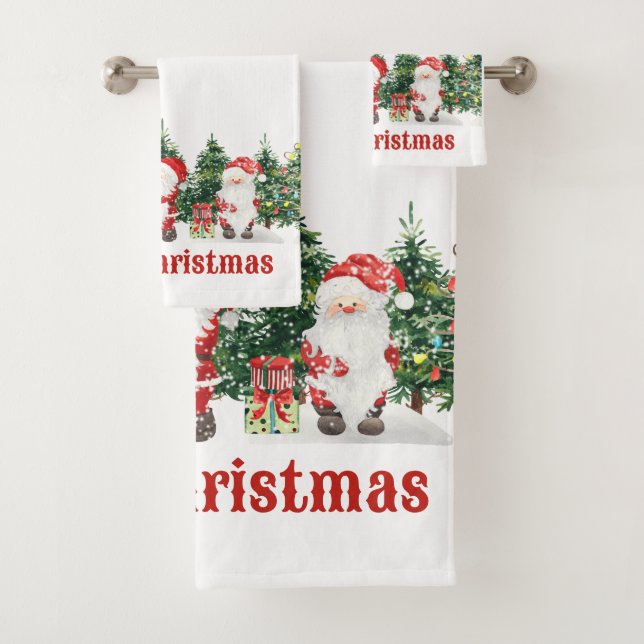Niedlicher Weihnachtsbaum und Weihnachtsbaum Wasse Badhandtuch Set (Insitu)