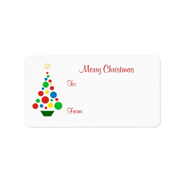 Niedlicher Weihnachtsbaum - Weihnachtsgeschenk-Eti Adressaufkleber (Vorne)