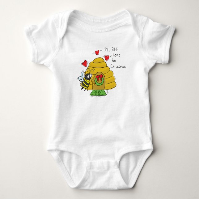Niedlicher Weihnachtsbäume Funny Holiday Cartoon Baby Strampler (Vorderseite)