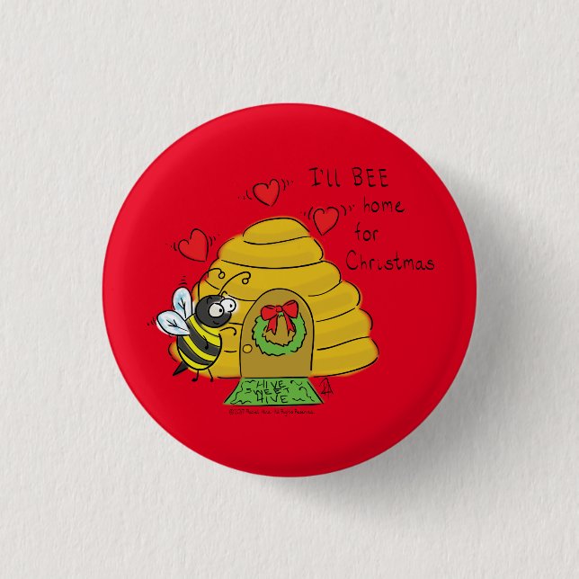 Niedlicher Weihnachtsbäume Funny Holiday Cartoon Button (Vorderseite)
