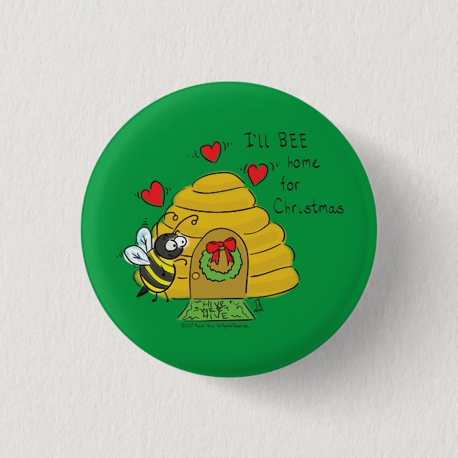 Niedlicher Weihnachtsbäume Funny Holiday Cartoon Button (Vorderseite)