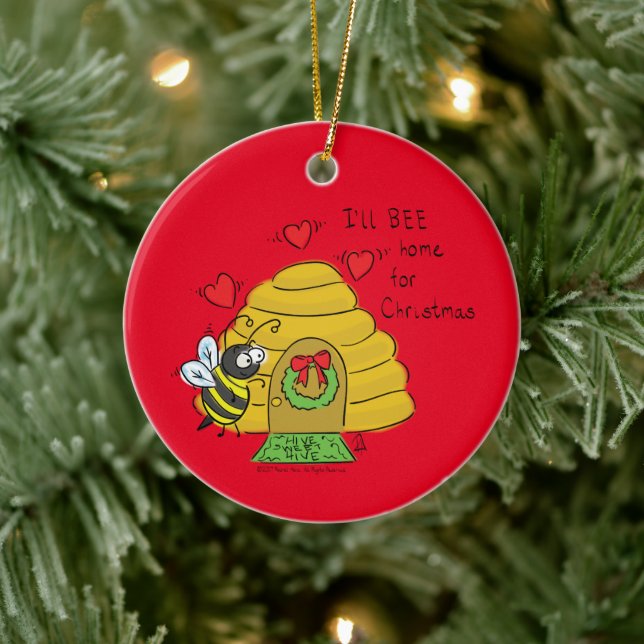 Niedlicher Weihnachtsbäume Funny Holiday Cartoon Keramik Ornament (Baum)