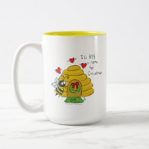 Niedlicher Weihnachtsbäume Funny Holiday Cartoon Zweifarbige Tasse