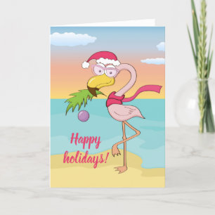 Niedlicher Weihnachtsbramingo am Strand Benutzerde Feiertagskarte