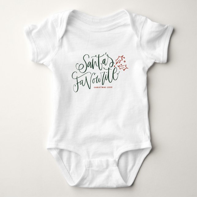 Niedlicher Weihnachtsbrief des Weihnachtsmanns Baby Strampler (Vorderseite)