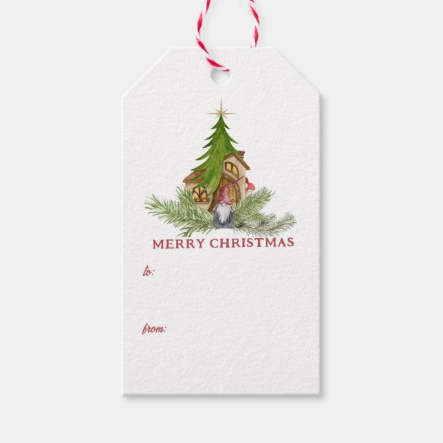 Niedlicher Weihnachtsbund - individueller Geschenk Geschenkanhänger (Vorderseite)