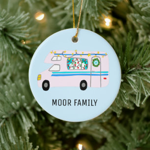 Niedlicher Weihnachtscampingplatz RV Urlaub CUSTOM Keramik Ornament