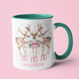 Niedlicher Weihnachtscoquette Rentier Personalisie Tasse