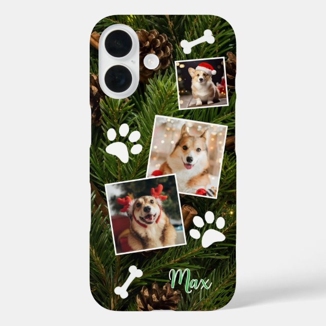 Niedlicher Weihnachtsdog-Handy-Case, einfach anpas iPhone 16 Hülle (Rückseite)