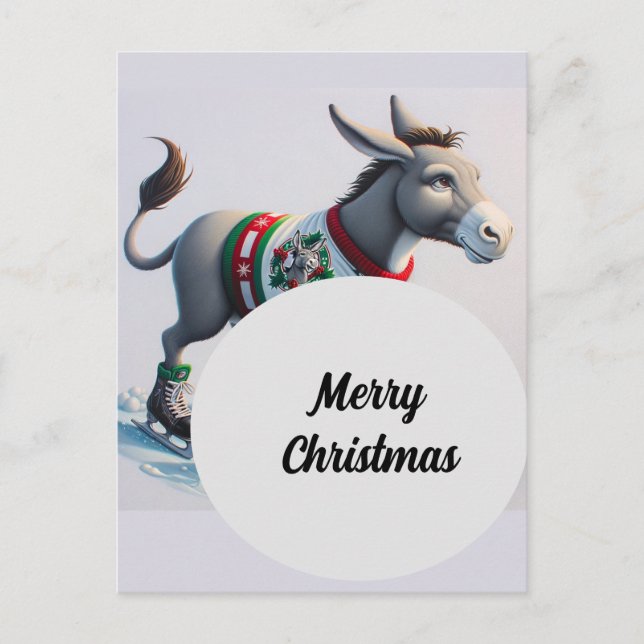 Niedlicher WeihnachtsDonkey Postkarte (Vorderseite)