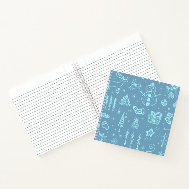 Niedlicher Weihnachtsdoodle Zeichnend Illustration Notizbuch (Innenseite)