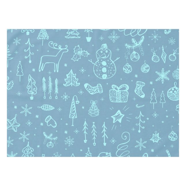 Niedlicher Weihnachtsdoodle Zeichnend Illustration Tischdecke (Vorderseite (Horizontal))