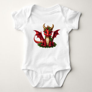 Niedlicher Weihnachtsdrache Baby Strampler