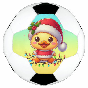 Niedlicher Weihnachtsduck-Cartoon Santa-68362 Fußball