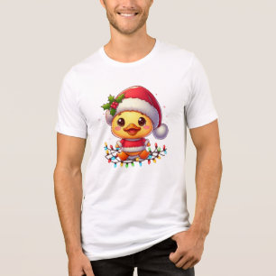 Niedlicher Weihnachtsduck-Cartoon Santa-68362 Tri-Blend Shirt