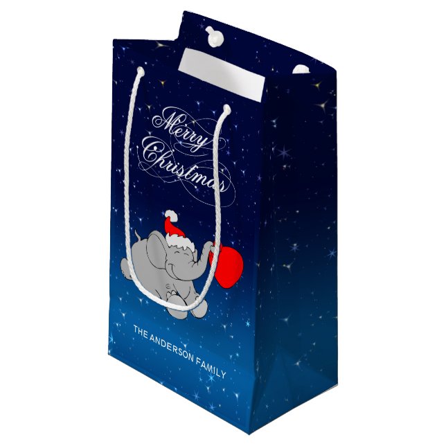 Niedlicher Weihnachtselementar Kleine Geschenktüte (Vorderseite Schrägansicht)