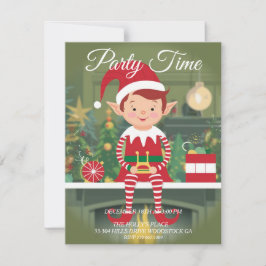 Niedlicher Weihnachtself auf Einladung