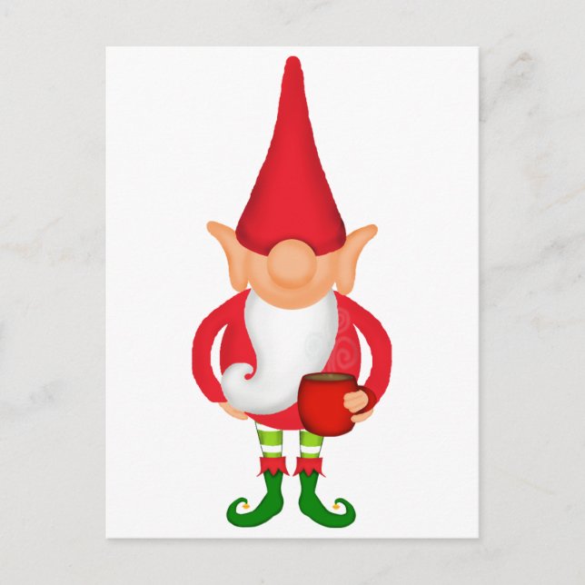 Niedlicher Weihnachtself Feiertagspostkarte (Vorderseite)