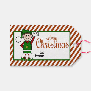 Niedlicher Weihnachtself Geschenkanhänger
