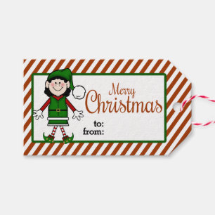 Niedlicher Weihnachtself Geschenkanhänger