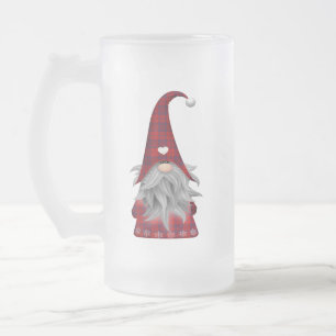 Niedlicher Weihnachtself Gnome Mattglas Bierglas