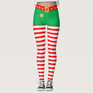 Niedlicher Weihnachtself striped Leggings