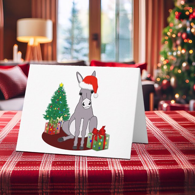 Niedlicher Weihnachtsesel Feiertagskarte (Cute Christmas Donkey Blank Note Holiday Card)