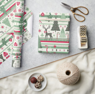 Niedlicher Weihnachtsfeiertag - Feierliches Muster Geschenkpapier