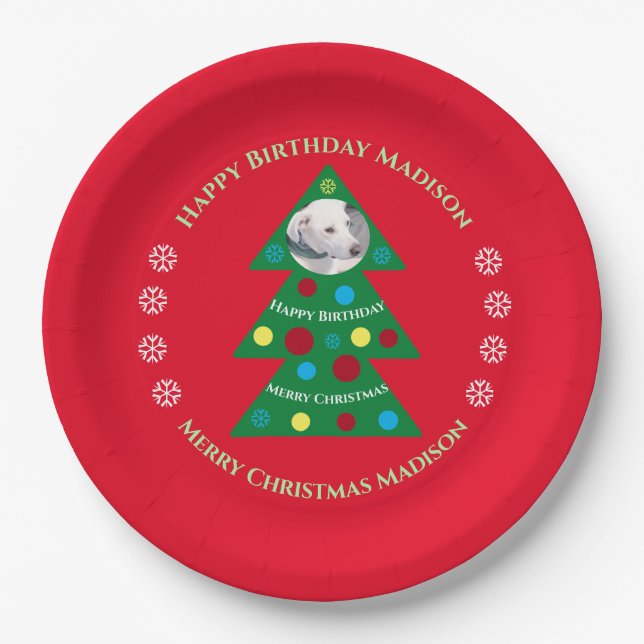 Niedlicher Weihnachtsfeiertag - Feiertag Pappteller (Vorderseite)