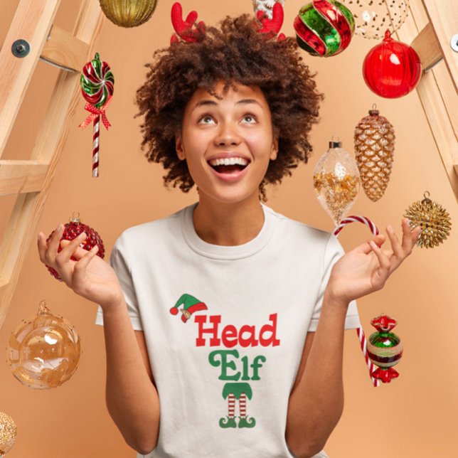 Niedlicher Weihnachtsfeiertag Head Elf Tri-Blend Shirt (Von Creator hochgeladen)