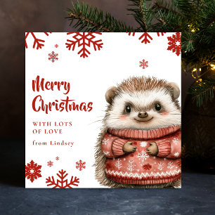 Niedlicher Weihnachtsfeiertag mit einem gemütliche Feiertagskarte