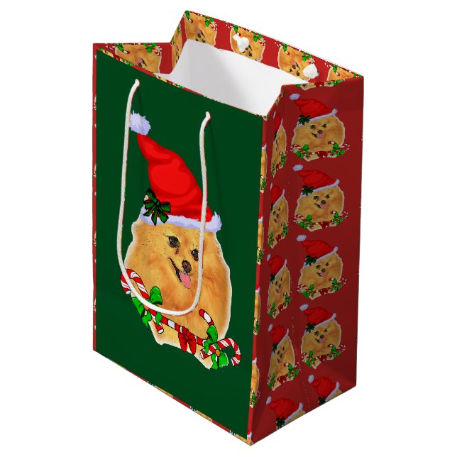 Niedlicher Weihnachtsfeiertag Mittlere Geschenktüte (Vorderseite Schrägansicht)