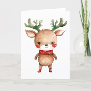 Niedlicher Weihnachtsfeiertag Rentier 15 Feiertagskarte