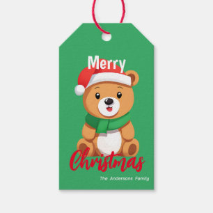 Niedlicher Weihnachtsfest Bär Santa Scarf Urlaub Geschenkanhänger