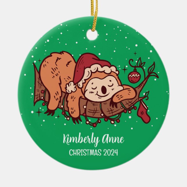 Niedlicher Weihnachtsfest Keramik Ornament (Vorne)
