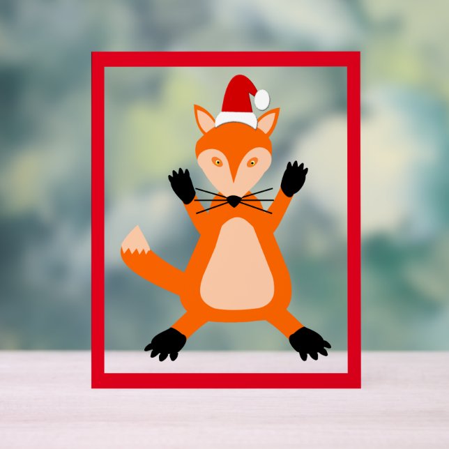 Niedlicher Weihnachtsfox Acrylschild (Neutral)