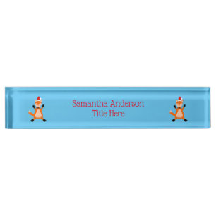 Niedlicher Weihnachtsfox Custom Namensplakette