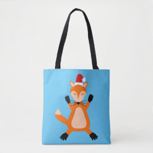 Niedlicher Weihnachtsfox-Doppelseitendruck Tasche