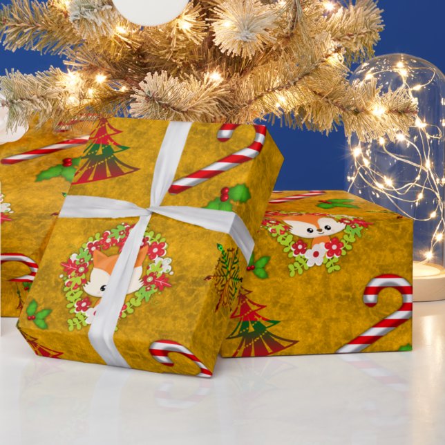 Niedlicher Weihnachtsfox Geschenkpapier (Von Creator hochgeladen)