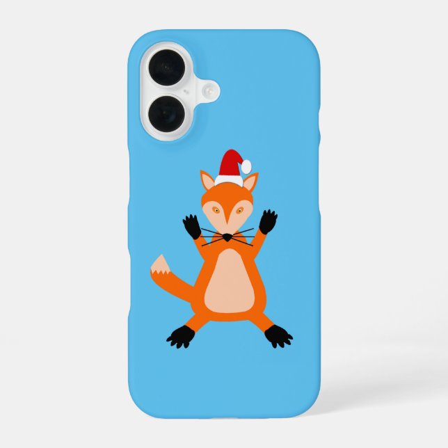 Niedlicher Weihnachtsfox iPhone 16 Hülle (Rückseite)