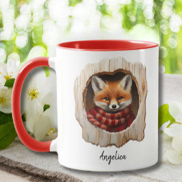 Niedlicher Weihnachtsfox mit maßgeschneiderter Wei Tasse
