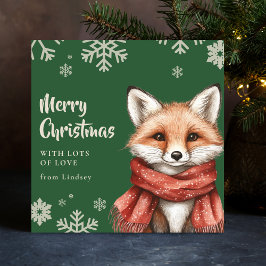 Niedlicher Weihnachtsfox mit Scarf Feiertagskarte