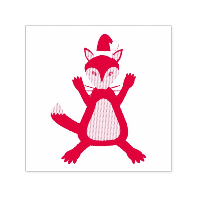 Niedlicher Weihnachtsfox Permastempel (Design)