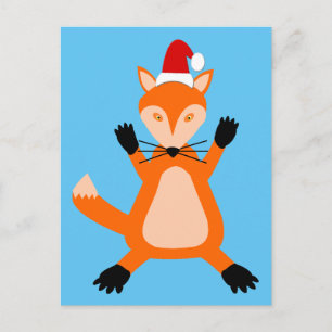 Niedlicher Weihnachtsfox Postkarte