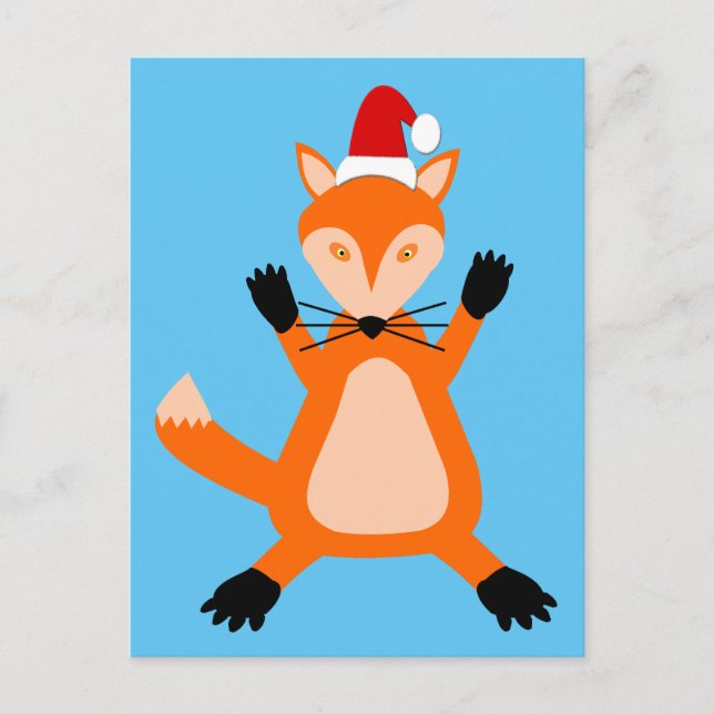 Niedlicher Weihnachtsfox Postkarte (Vorderseite)