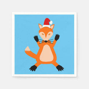 Niedlicher Weihnachtsfox Serviette